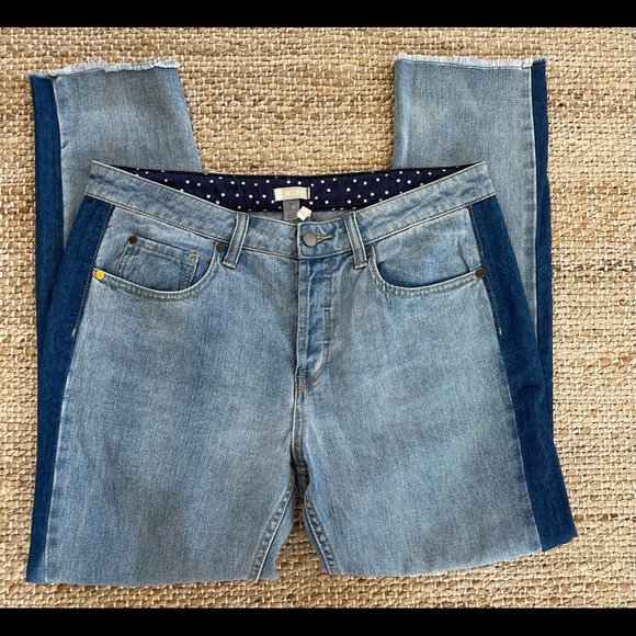 ROXY TWO TONED STRIPE FRAY HEM BOYFRIEND JEANS - Picture 3 of 3